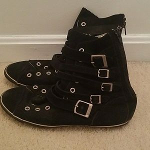 Black Buckled Hightop Converse